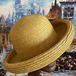 New Absolutely Darling Betmar New York Yellow Straw Hat